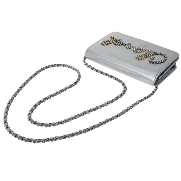 CHANEL Chain wallet Chain logo Silver shoulder bag 800000120219000 - Picture 5 of 9